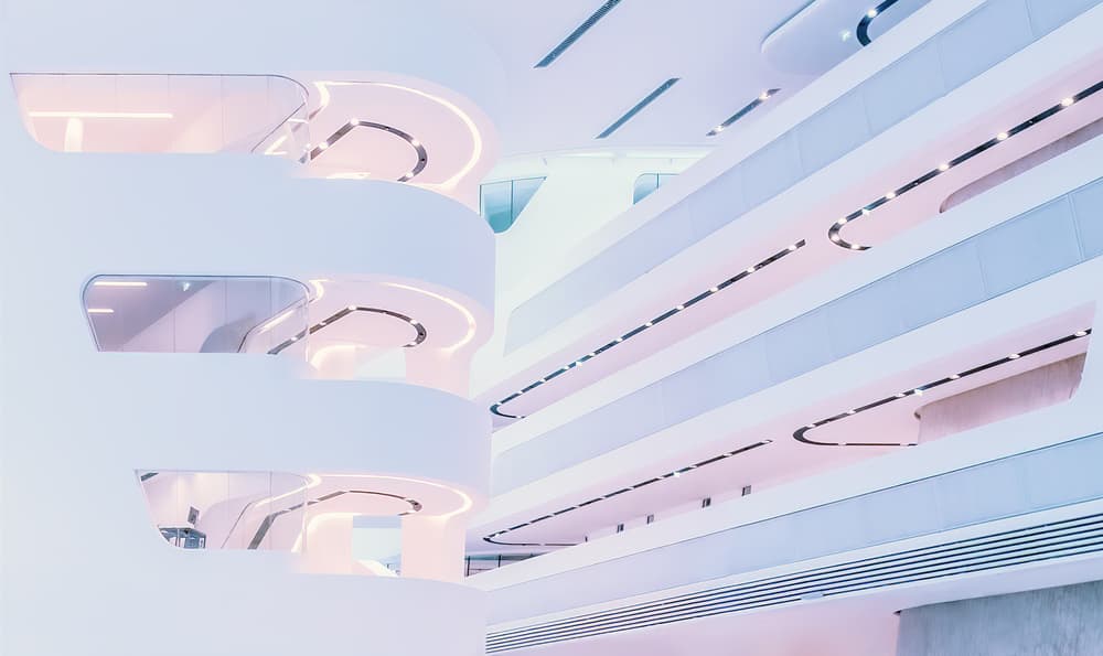 White Fluid Architecture by Fran Osuna — canvas wall art