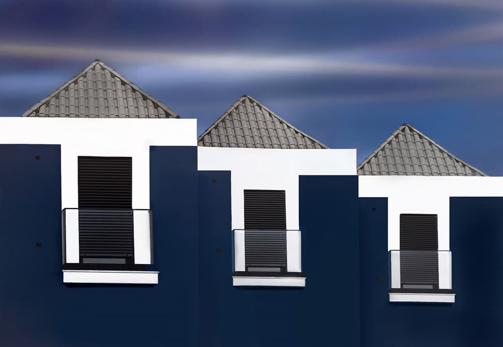 Geometric Blue Architecture by Elena Arjona — canvas wall art