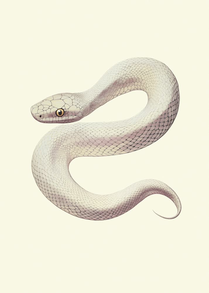 Elegant White Serpent by Pictufy Studio IV — canvas wall art