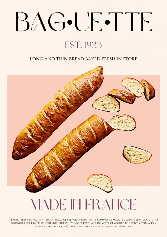 Classic French Baguettes by Nazma Khokhar — canvas wall art