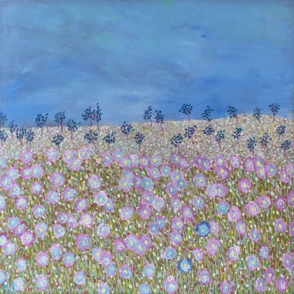 Vibrant Flower Field by Helen Joynson — canvas wall art