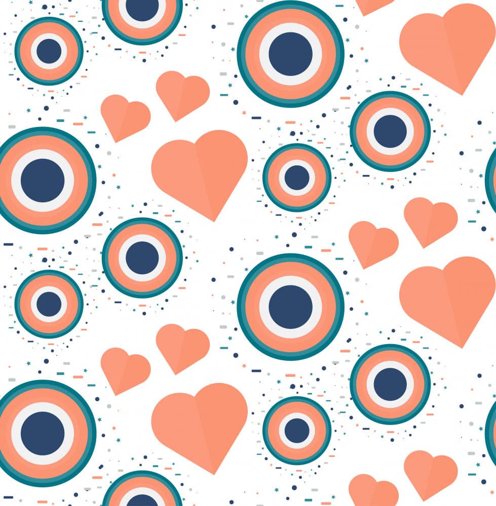 Playful Hearts and Circles by Marika Barsrsind β canvas wall art