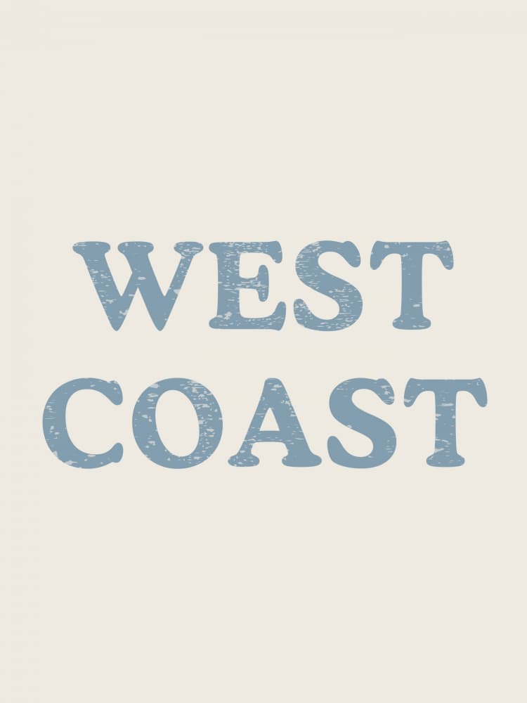 Vintage West Coast Text by Jolly and Dash — canvas wall art