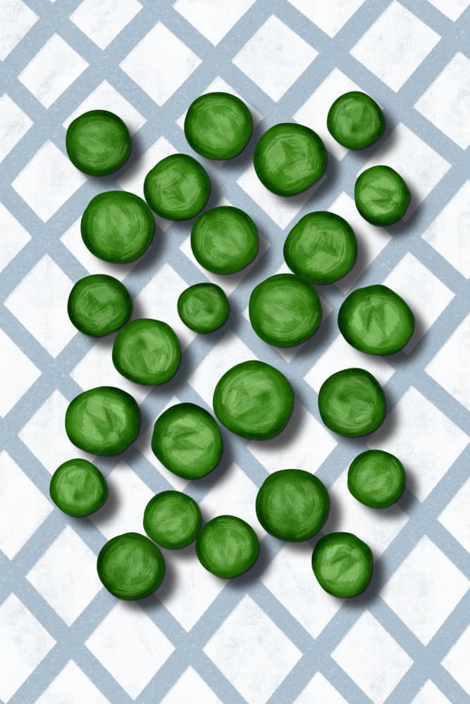 Green Peas Grid by EMELIEmaria — canvas wall art