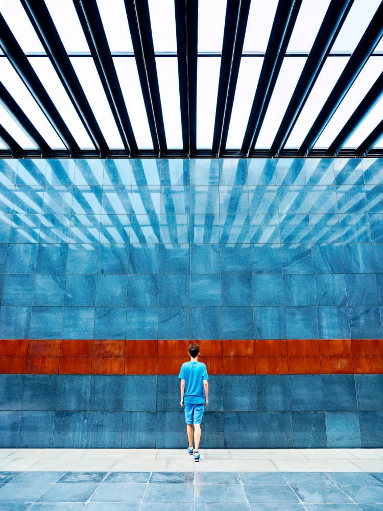 Man in Modern Blue by Marius Surleac — canvas wall art