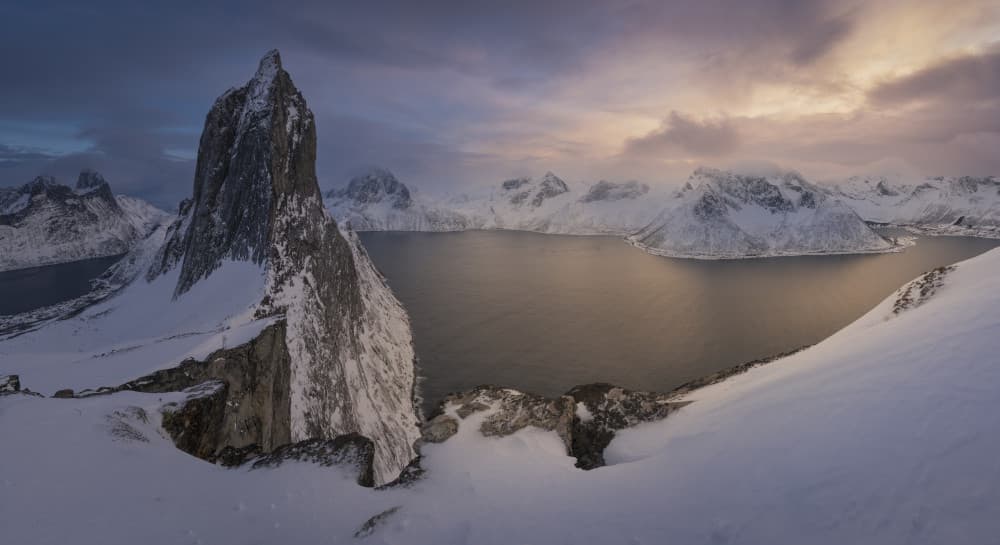 Twilight Fjord Peak by Nina Pauli — canvas wall art