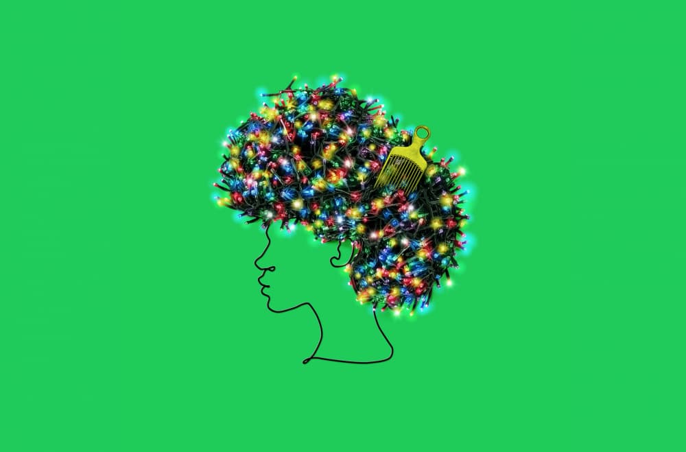 Festive Afro Lights by Artem Pozdniakov — canvas wall art