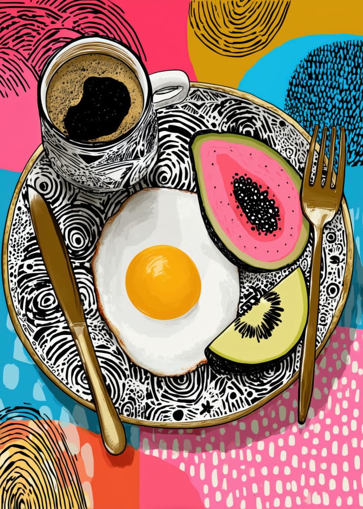 Vibrant Breakfast Plate by Justyna Jaszke — canvas wall art