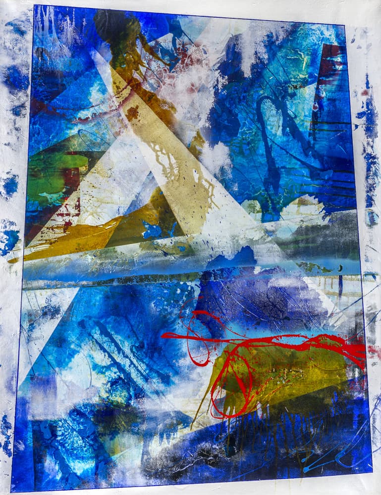 Blue Gold Abstract by Mikael Altersten — canvas wall art