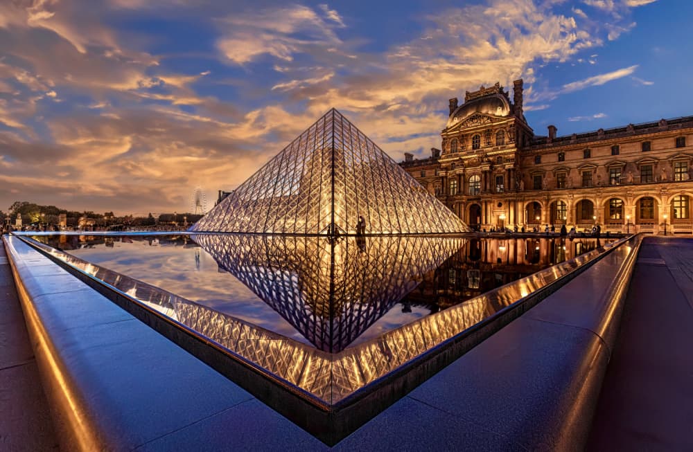 Twilight Louvre Pyramid Reflection by Kenneth-Wei Zeng — canvas wall art