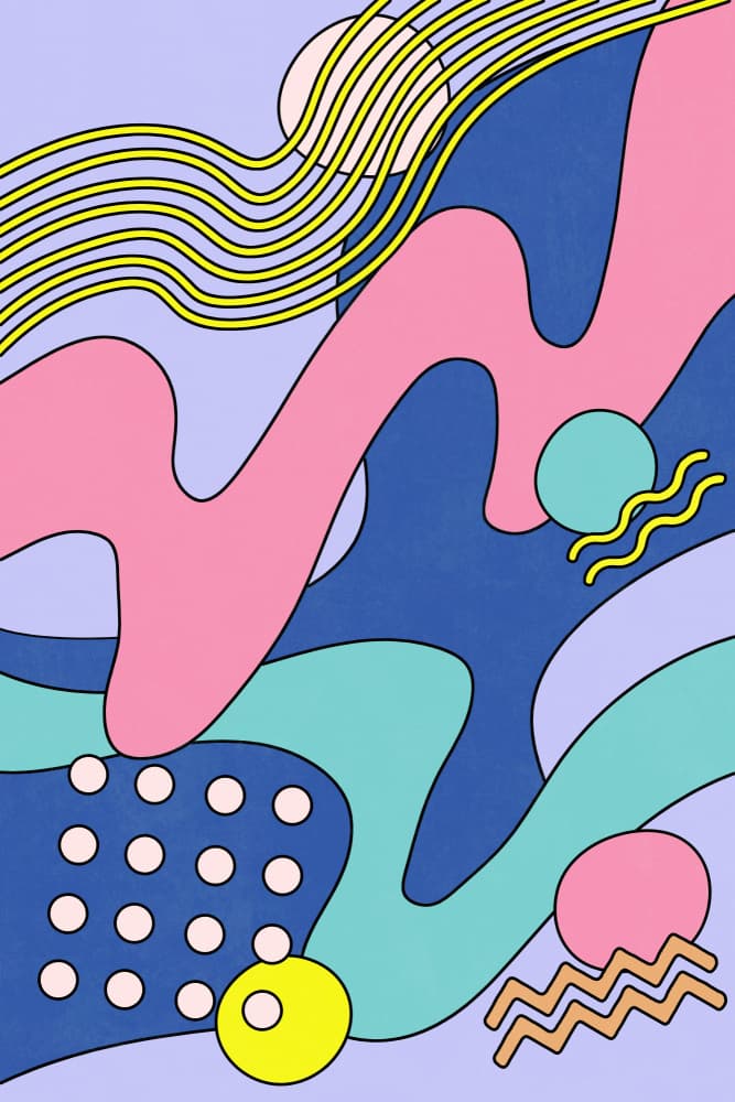 Retro Abstract Shapes by amini54 — canvas wall art