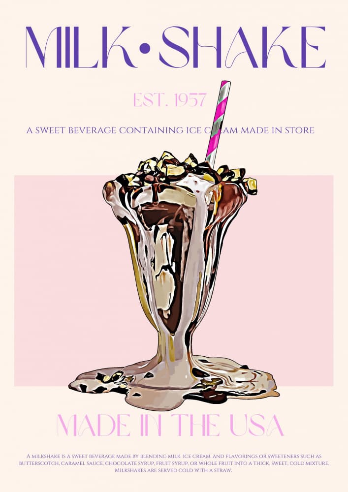 Classic Milkshake Treat by Nazma Khokhar — canvas wall art