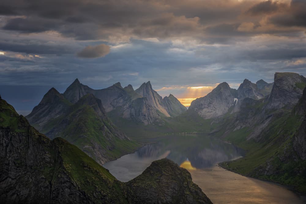 Majestic Fjord Sunset by John-Mei Zhong — canvas wall art
