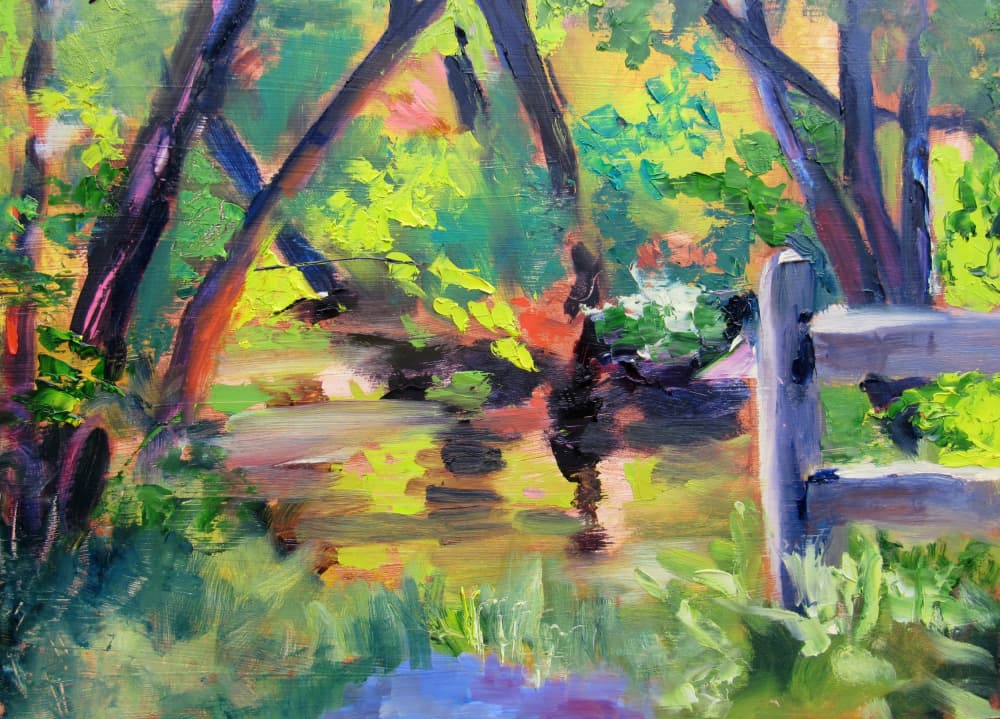 Vibrant Forest Reflections by Maxine Shore — canvas wall art