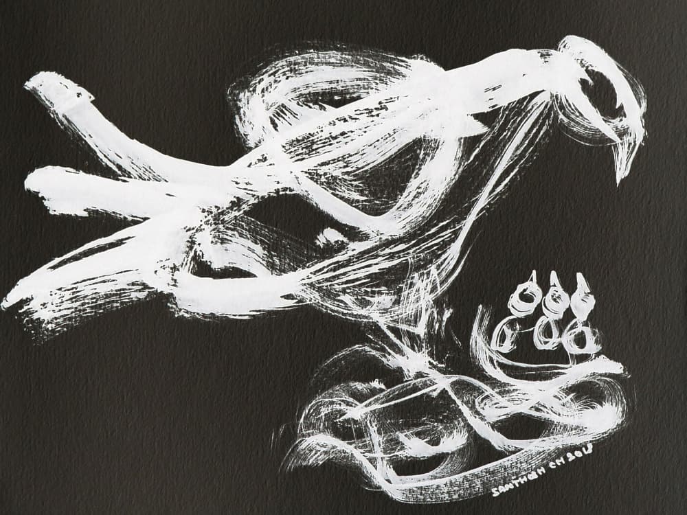 Dynamic White Bird by Santhosh ch — canvas wall art