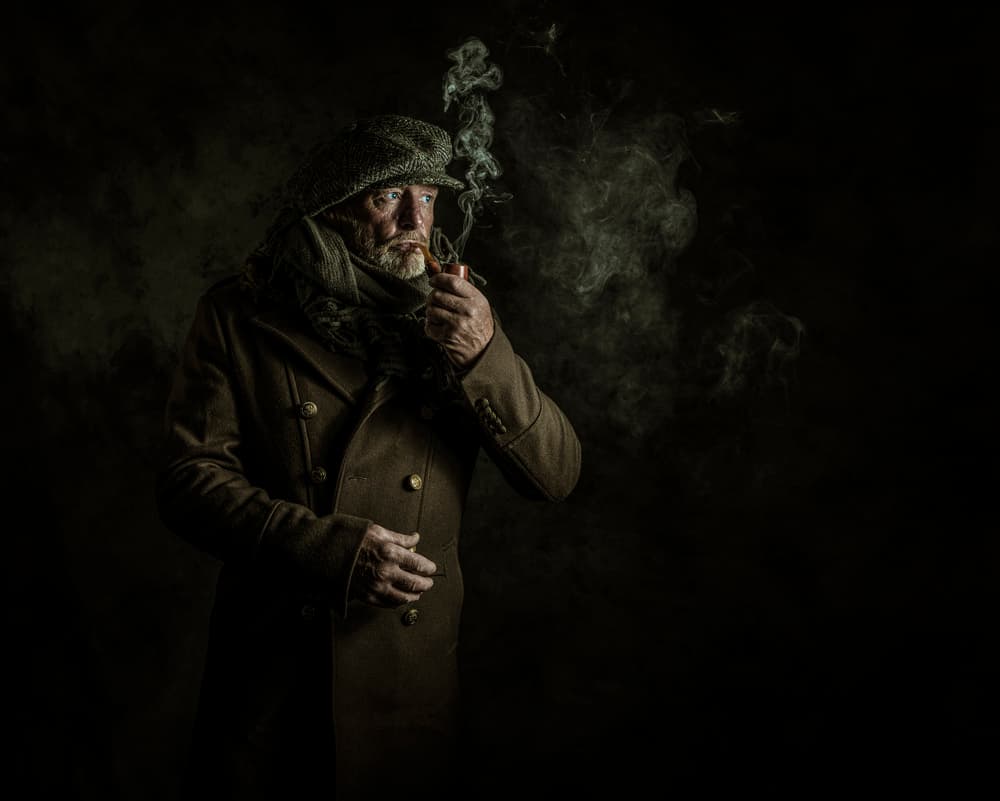 Mysterious Man with Pipe by gNo — canvas wall art