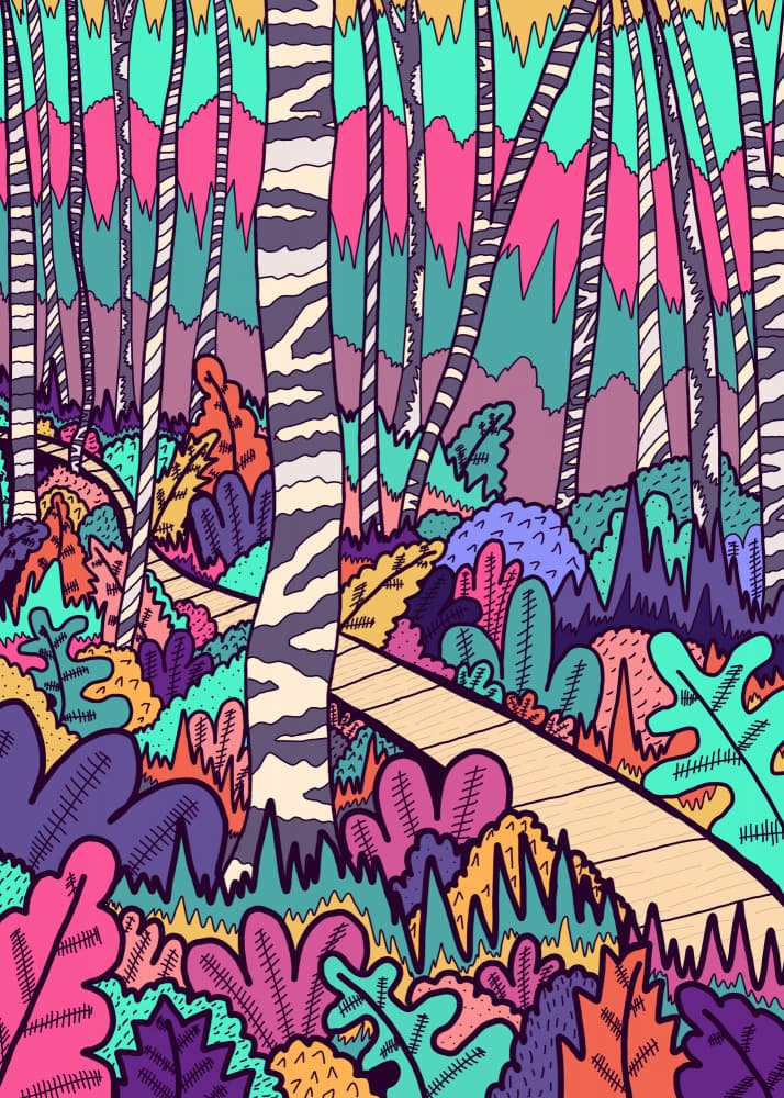Vibrant Forest Path by Stephen Wade — canvas wall art