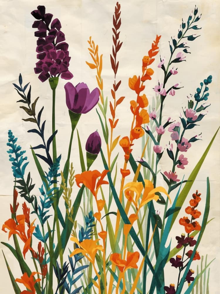 Vibrant Wildflower Medley by Ohkimiko — canvas wall art