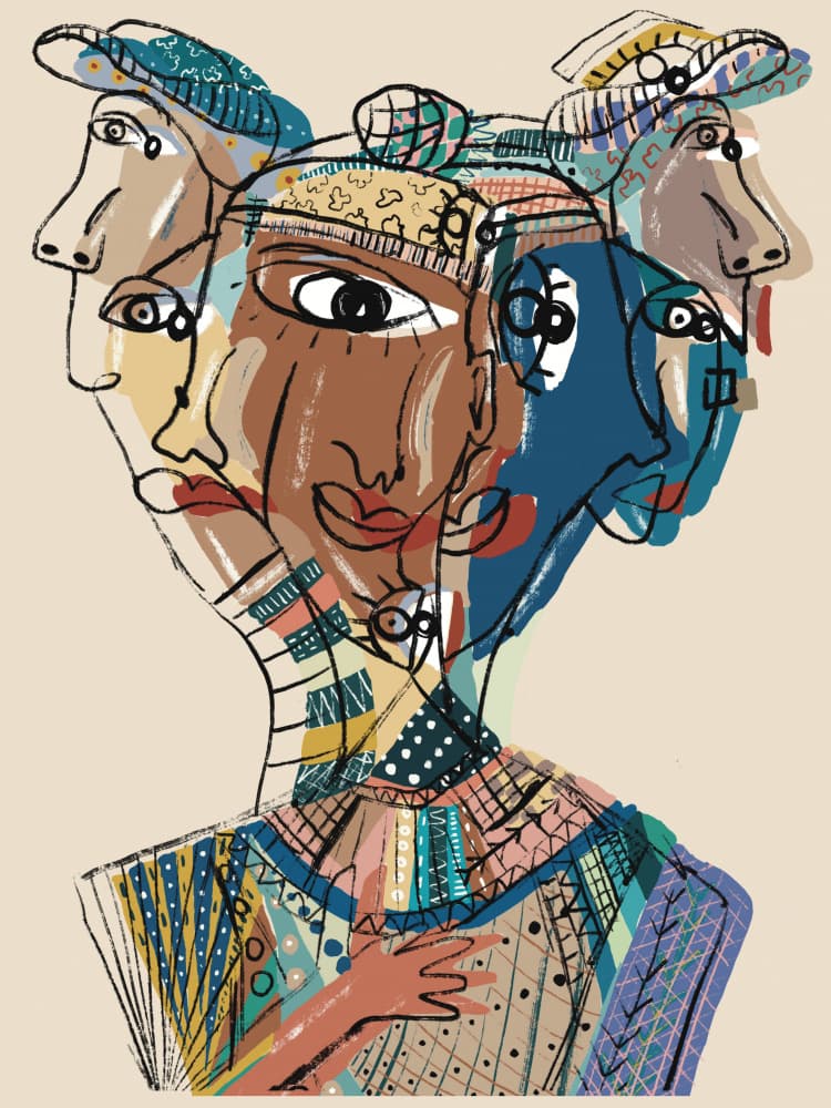 Multifaceted Faces by GIovanna Gil Alves — canvas wall art