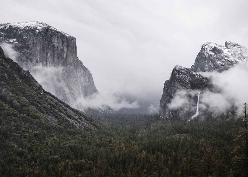 Misty Mountain Valley by Christian Lindgren — canvas wall art