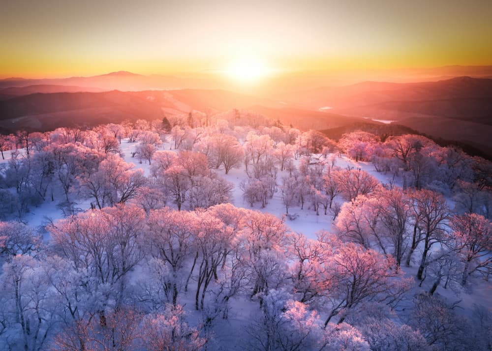Winter Mountain Glow by Yuan Cui — canvas wall art