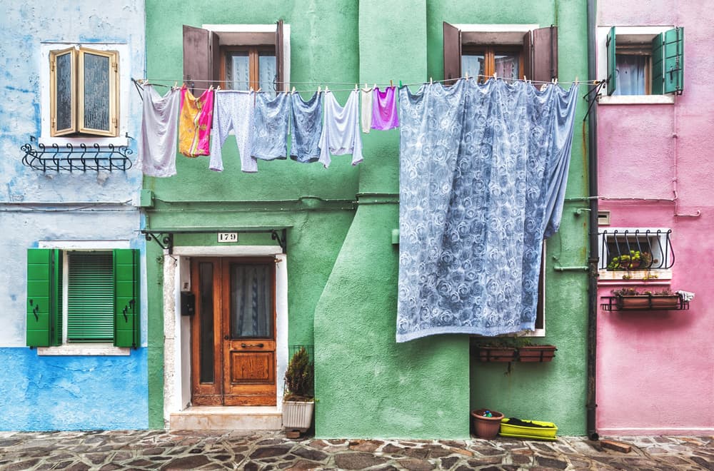 Colorful Burano Laundry by Samir Pajic — canvas wall art