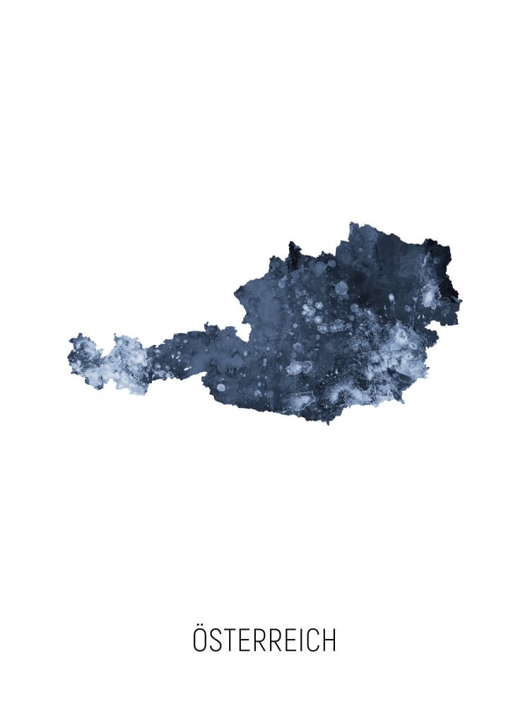 Textured Austria Map by Michael Tompsett — canvas wall art