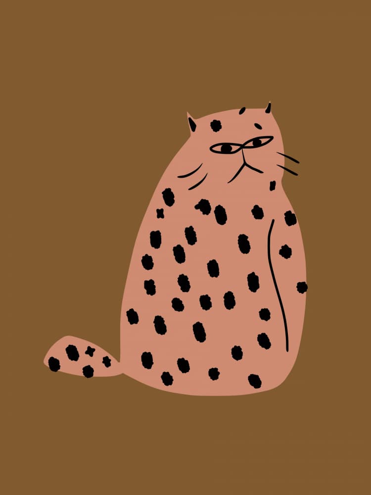 Grumpy Spotted Cat by Little Dean — canvas wall art