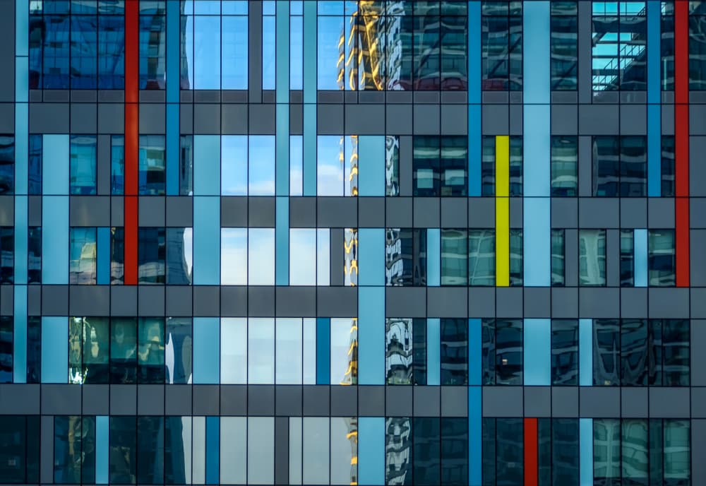 Vibrant Architectural Reflections by Marek Lapa — canvas wall art