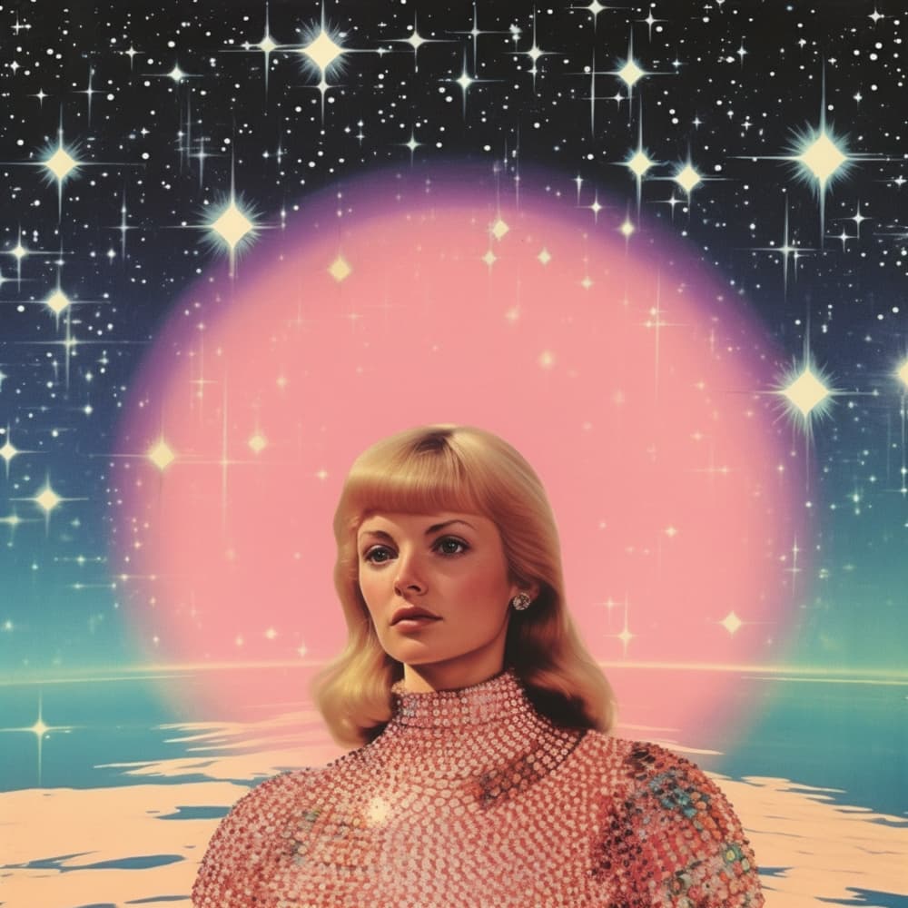 Retro Future Space Woman by Samantha Hearn — canvas wall art