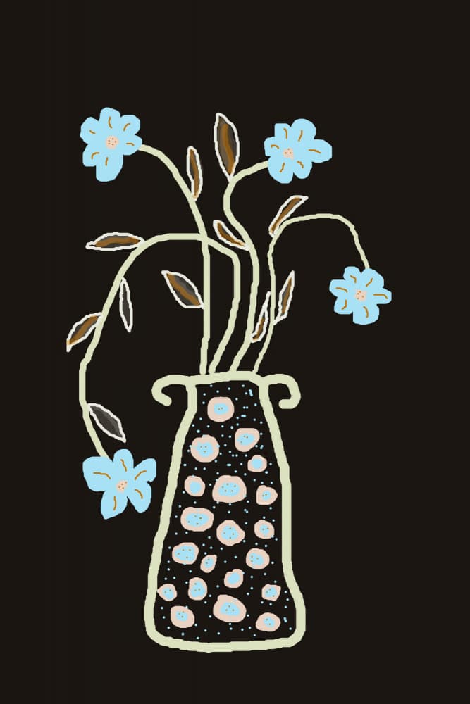 Blue Flowers In Decorative Vase by Christina Sillen — canvas wall art
