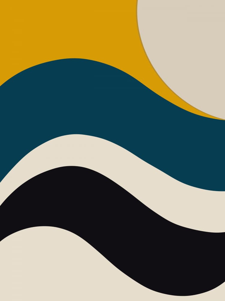 Retro Color Waves by Little Dean — canvas wall art