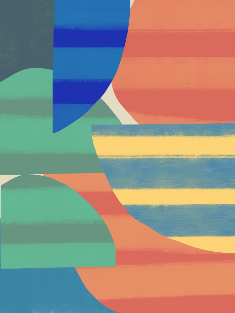 Colorful Curved Abstraction by Little Dean — canvas wall art