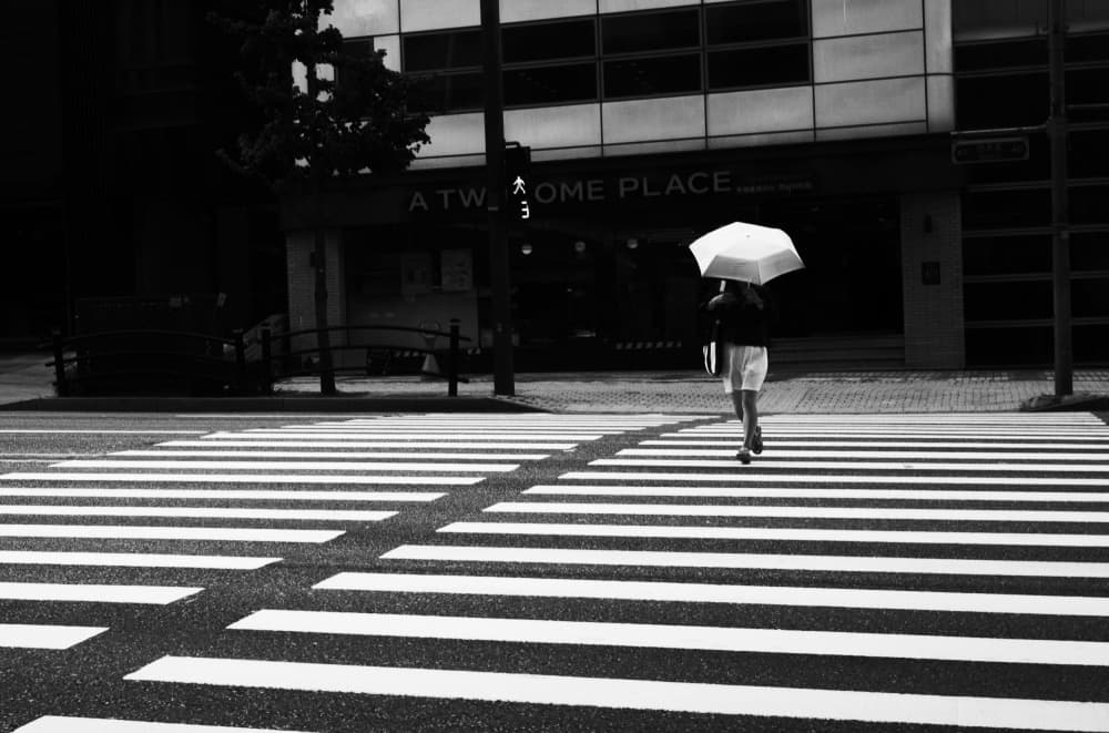 Urban Umbrella Crosswalk by Swen MUN — canvas wall art