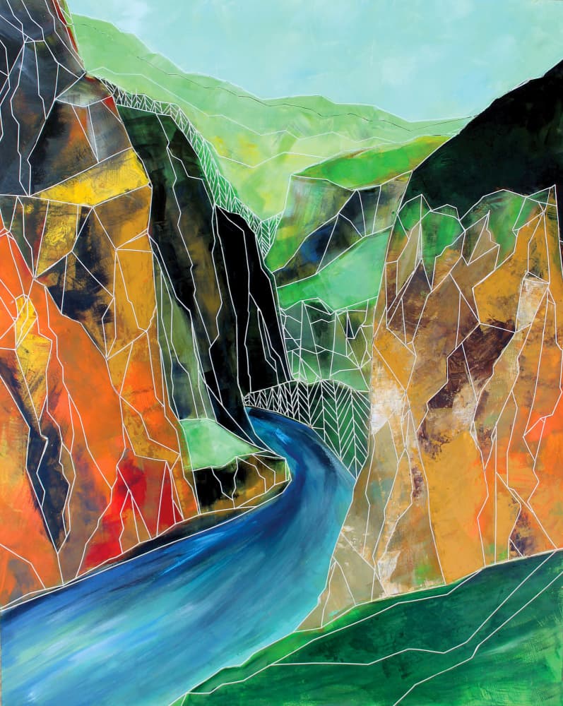 Winding Canyon Waters by Sarah Fitzgerald — canvas wall art