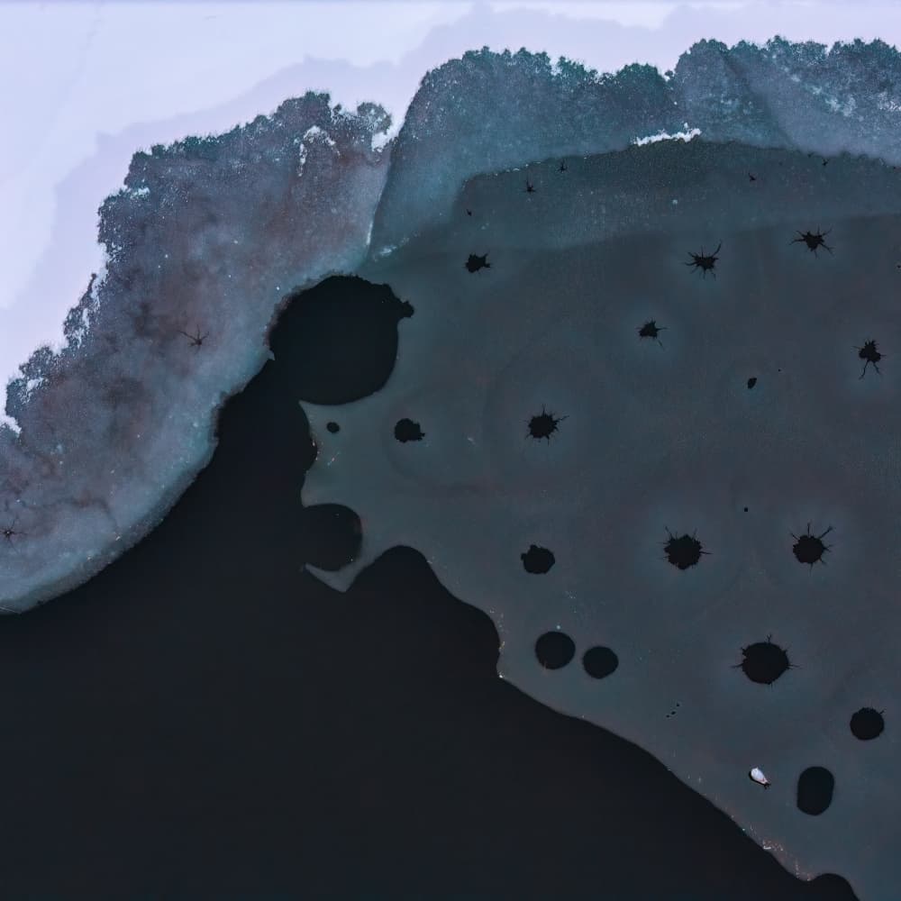 Ice Patterns Dark Water by Aidong Ning — canvas wall art