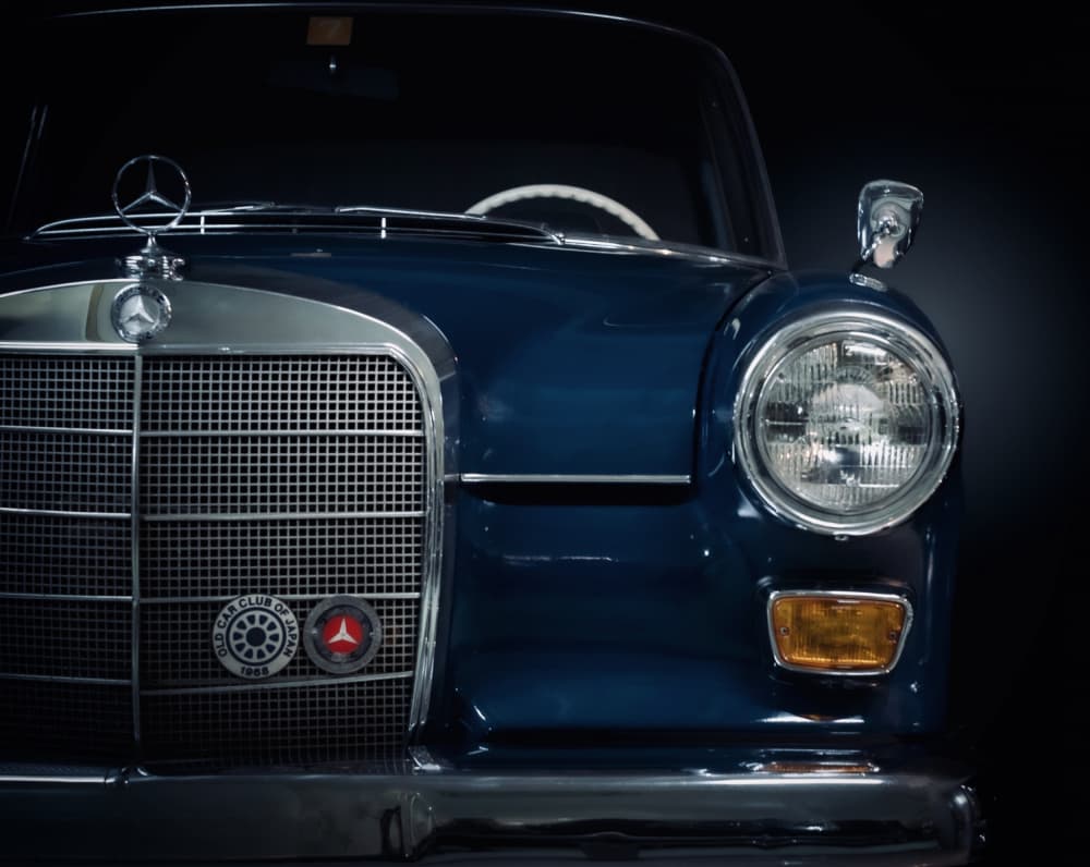 Elegant Blue Classic Car by Adachi Lintaman — canvas wall art