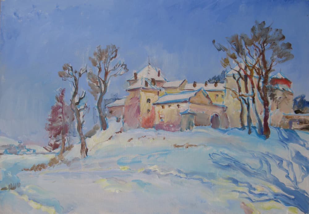 Sunny Winter Castle by Andrii Kutsachenko — canvas wall art