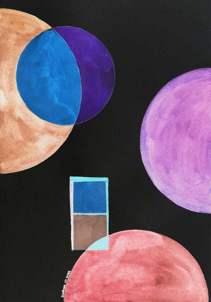 Vibrant Geometric Shapes by Santhosh ch — canvas wall art