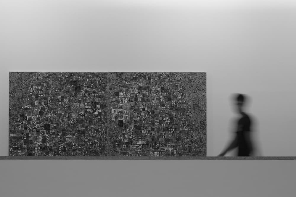 Monochrome Grid Movement by HAN dong hee — canvas wall art