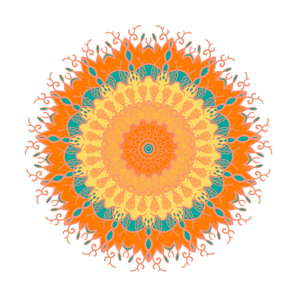 Vibrant Orange Mandala by Marika Barsrsind β canvas wall art