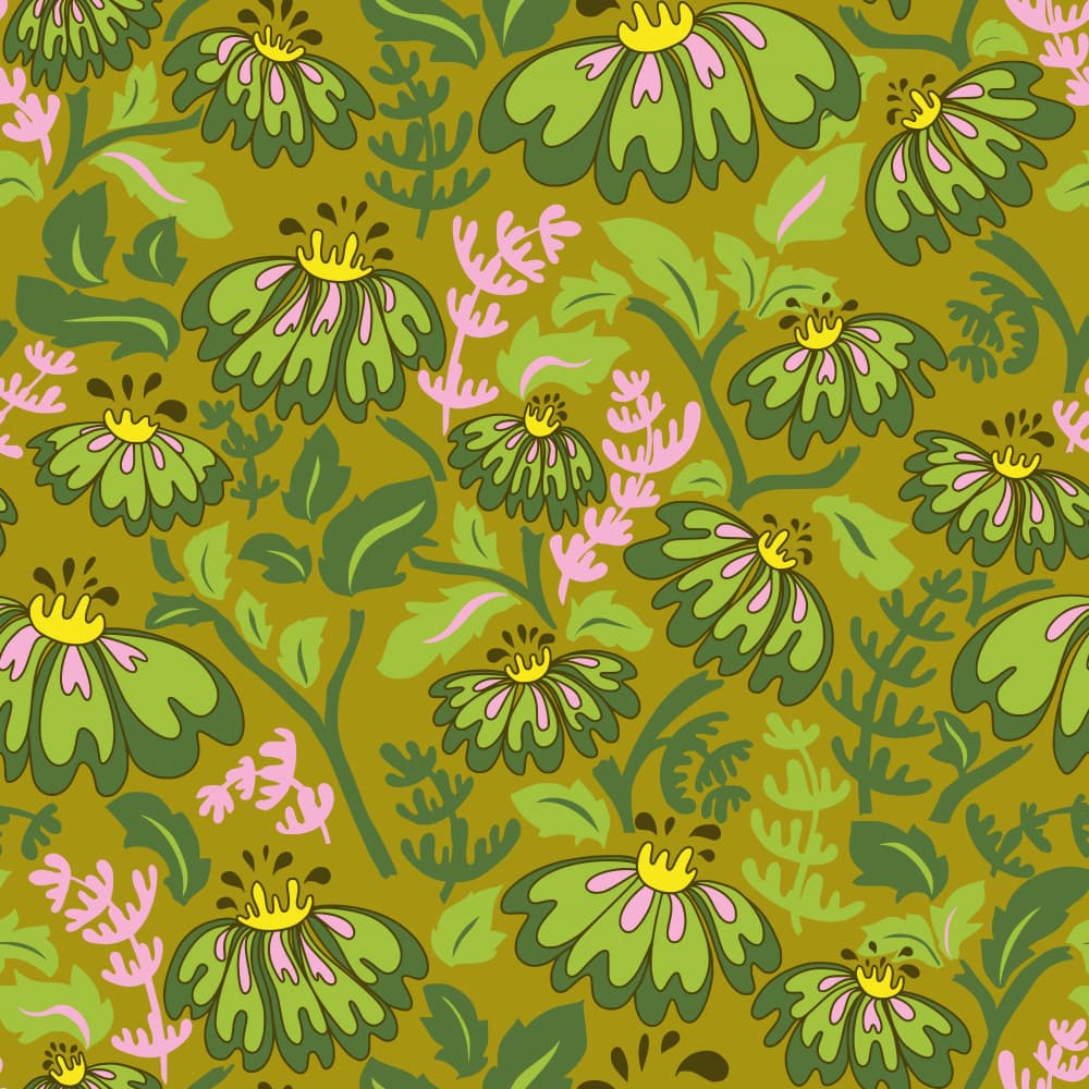 Groovy Garden Flowers by Annick — canvas wall art