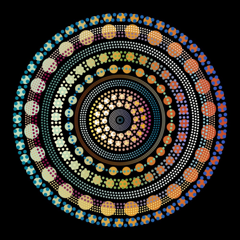 Vibrant Geometric Mandala by Angelo Cerantola — canvas wall art