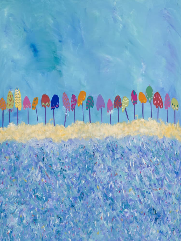 Colorful Beach Trees by Helen Joynson — canvas wall art
