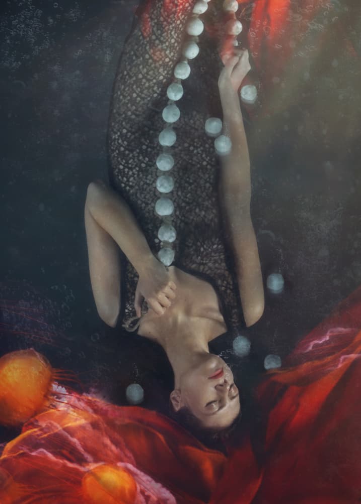Ethereal Floating Woman by miriana — canvas wall art