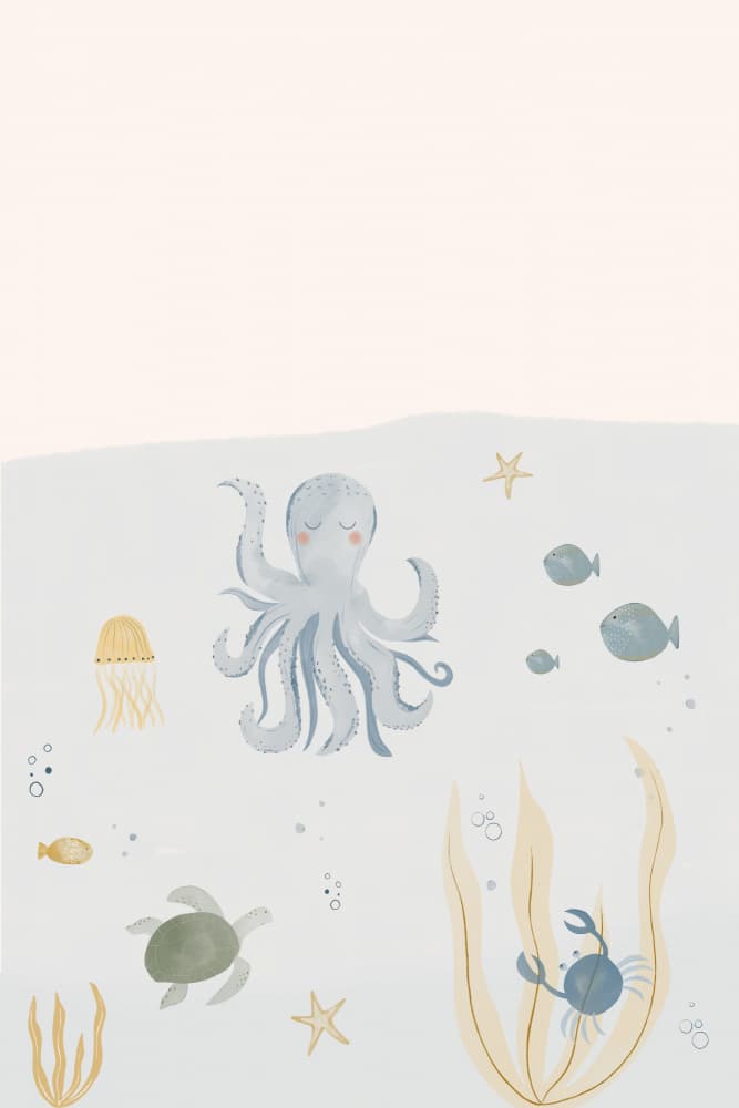 Gentle Ocean Friends by Menina Lisboa — canvas wall art