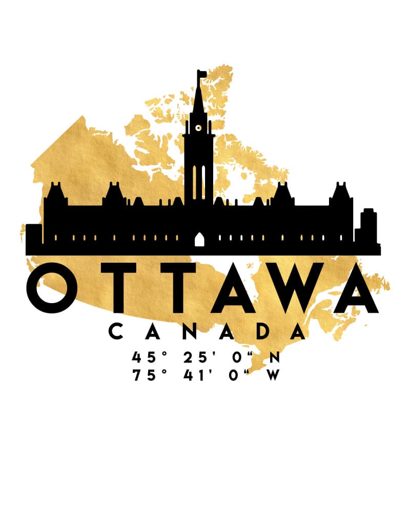 Ottawa Canada Gold Parliament by Emiliano Deificus — canvas wall art