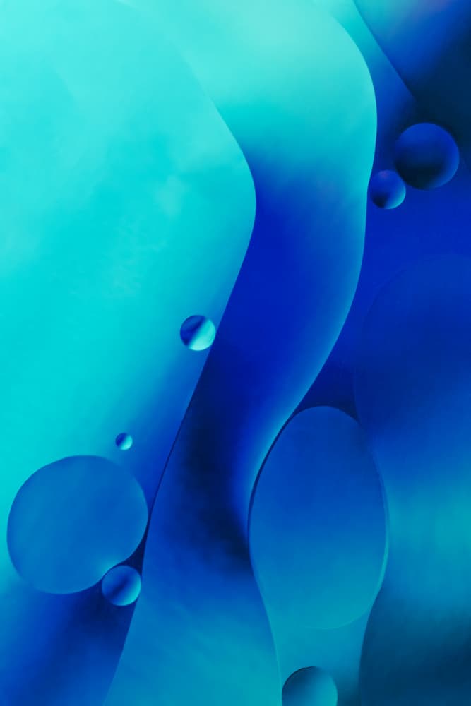 Abstract Blue Bubbles by Cicek Kiral — canvas wall art