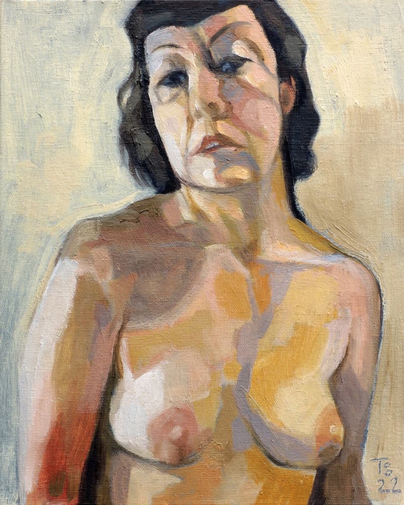 Shadowed Female Portrait by Tore Bahnson — canvas wall art