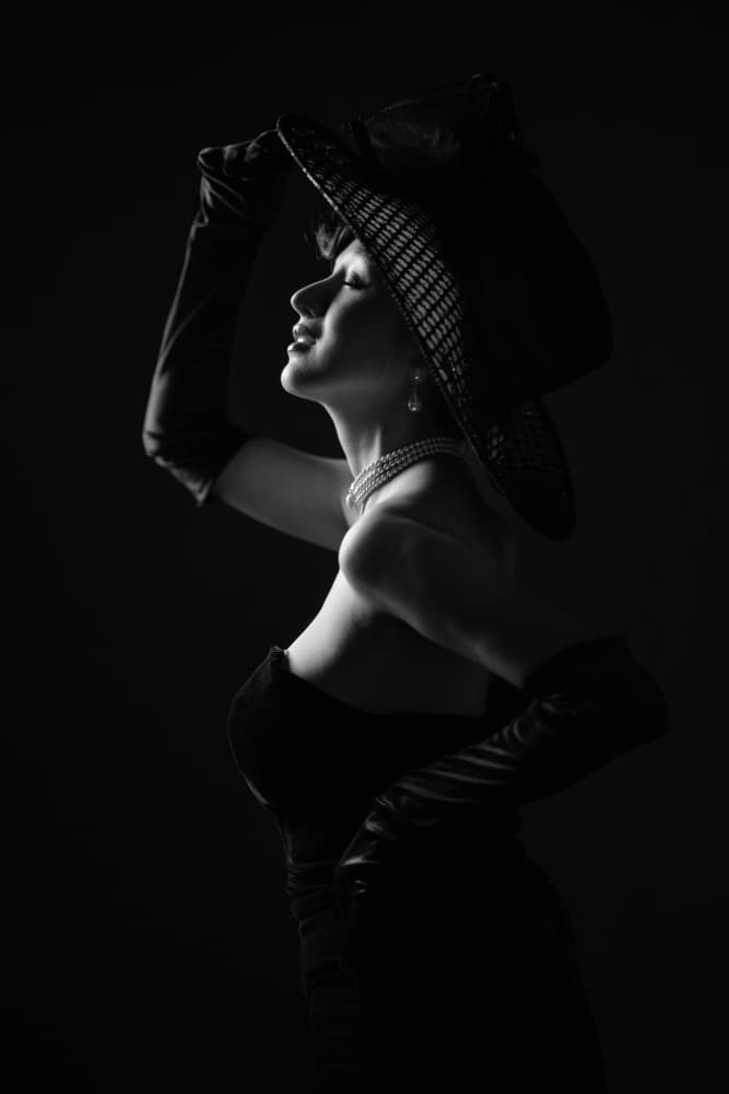 Elegant Woman in Hat by Songlin Xu — canvas wall art